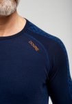 Langærmet t-shirt, 100% uld, Blå