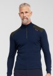 Langærmet t-shirt, 100% uld, Blå/grøn