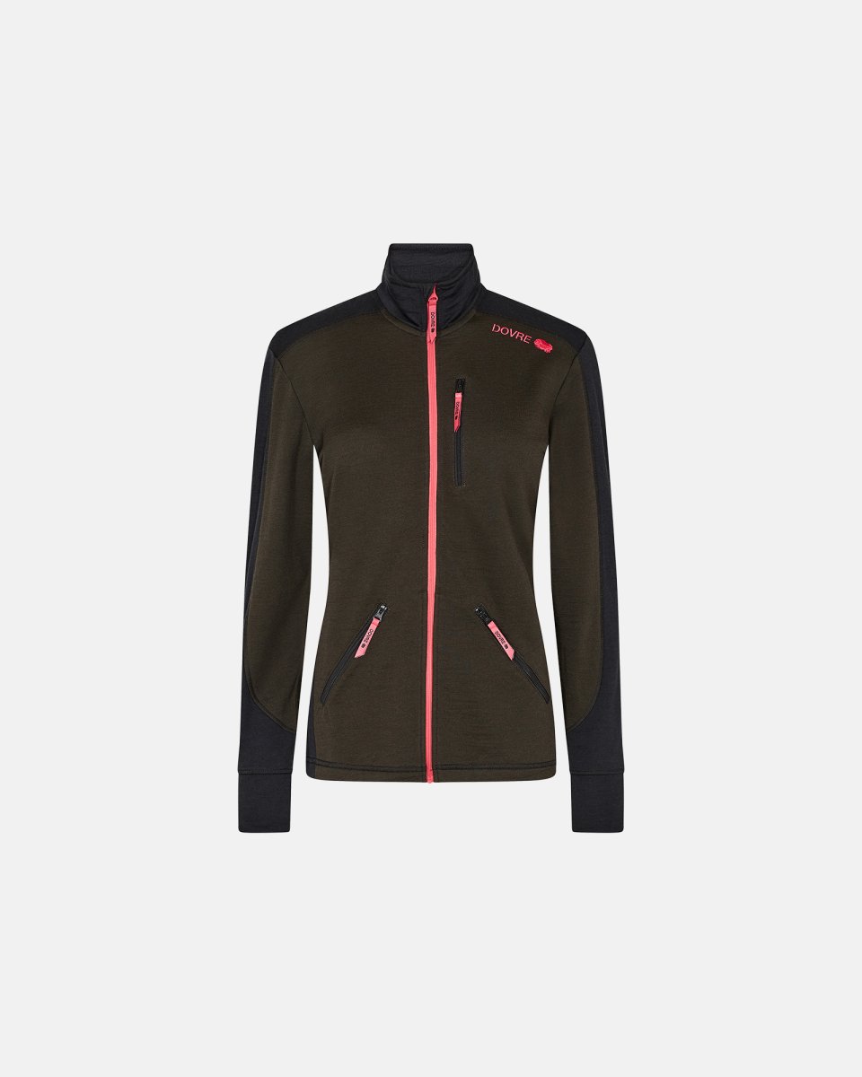 Dovre Women Jakke "zip" | 100% uld | Grøn - XL