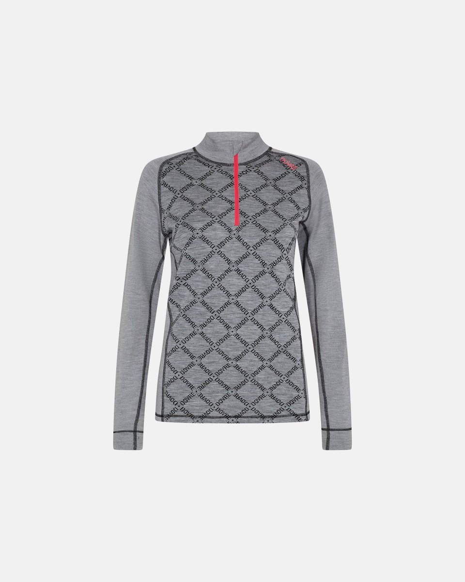 Dovre Women Pullover "half zip" | 100% uld | Grå - M