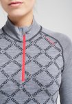 Pullover "half zip", 100% uld, Grå