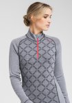 Pullover "half zip", 100% uld, Grå
