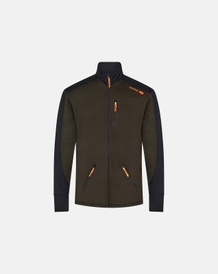 Trøje "full zip", 100% uld, Grøn