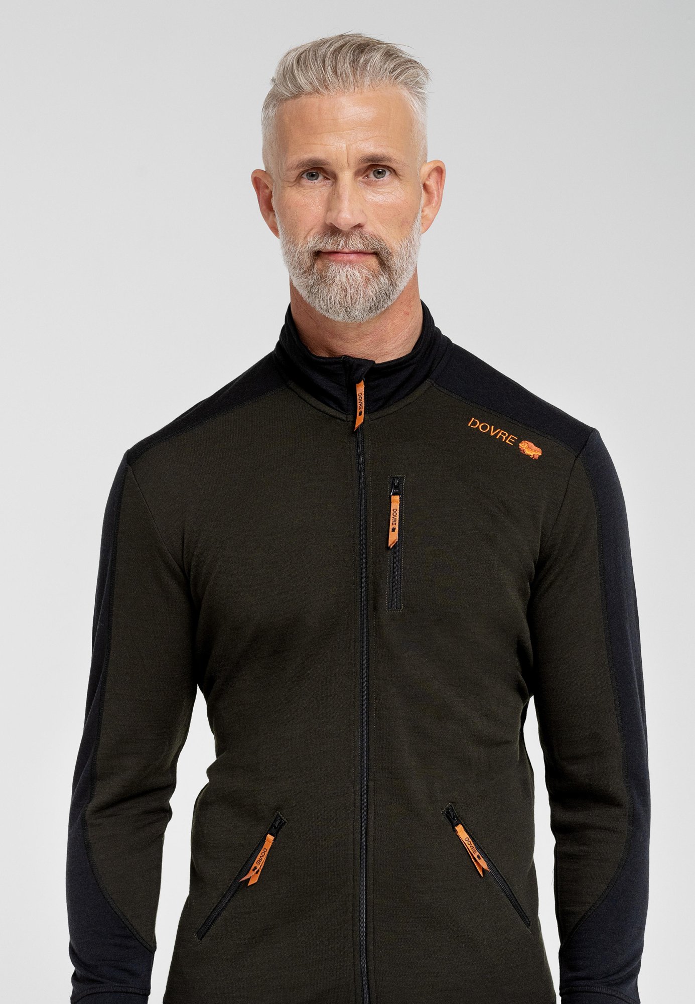 Trøje "full zip" | 100% uld | Grøn -Dovre Trøje "full zip" | 100% uld | Grøn -Dovre