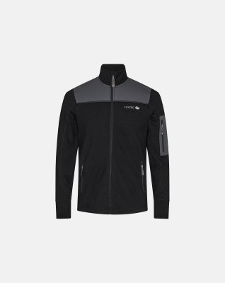 Fleece jakke, Polyester, Sort/grå