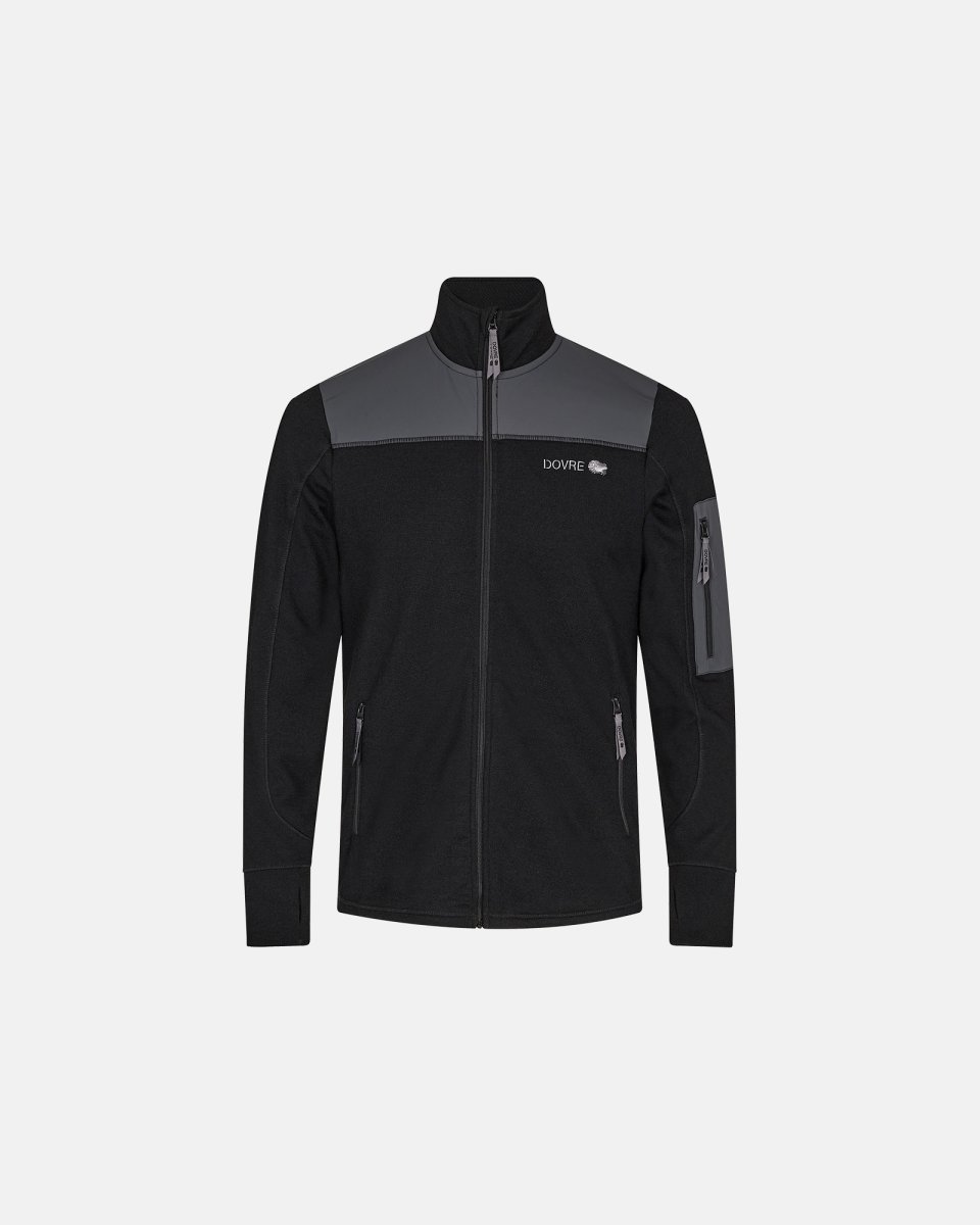 Dovre Fleece jakke | Polyester | Sort/grå - XL