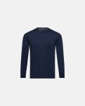 Langærmet t-shirt "wool", 100% merino uld, Navy