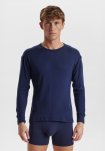 Langærmet t-shirt "wool", 100% merino uld, Navy