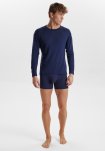 Langærmet t-shirt "wool", 100% merino uld, Navy
