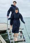 Vinterbadekåbe, fleece, Navy