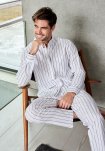 Pyjamasskjorte, Økologisk bomuld, Hvid