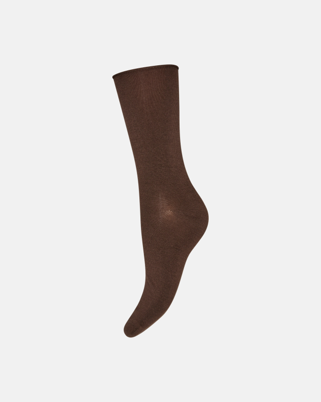 Ankelstrømpe Finstrikket | Bambusviskose | Brun