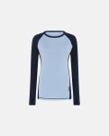 Langærmet t-shirt, 100% merino uld, Blå/navy