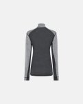 Langærmet t-shirt "half zip" | 100% merino uld | Grå -Dovre Women