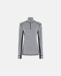 Langærmet t-shirt "half zip" | 100% merino uld | Grå -Dovre Women