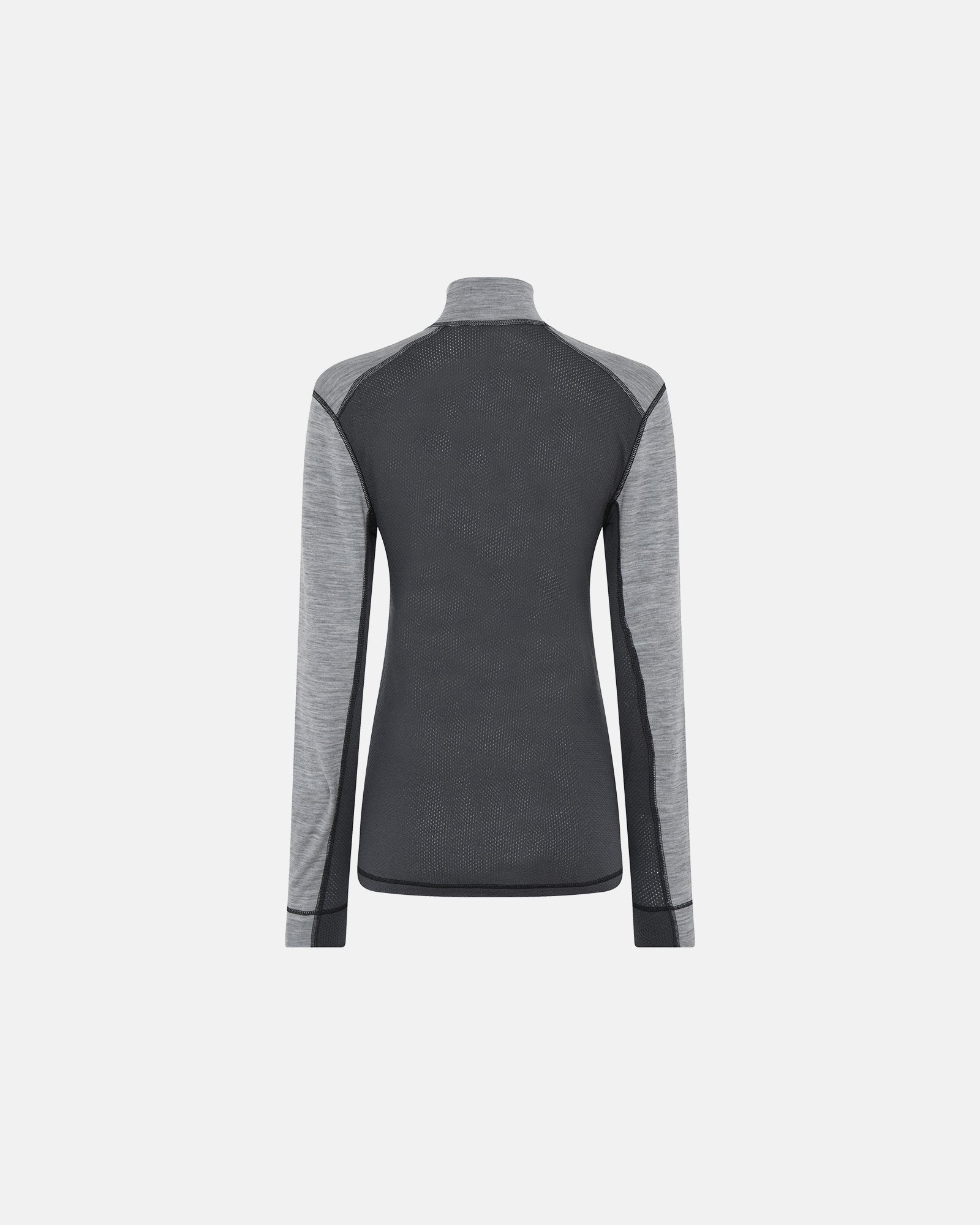 Langærmet t-shirt "half zip" | 100% merino uld | Grå -Dovre Women Langærmet t-shirt "half zip" | 100% merino uld | Grå -Dovre Women