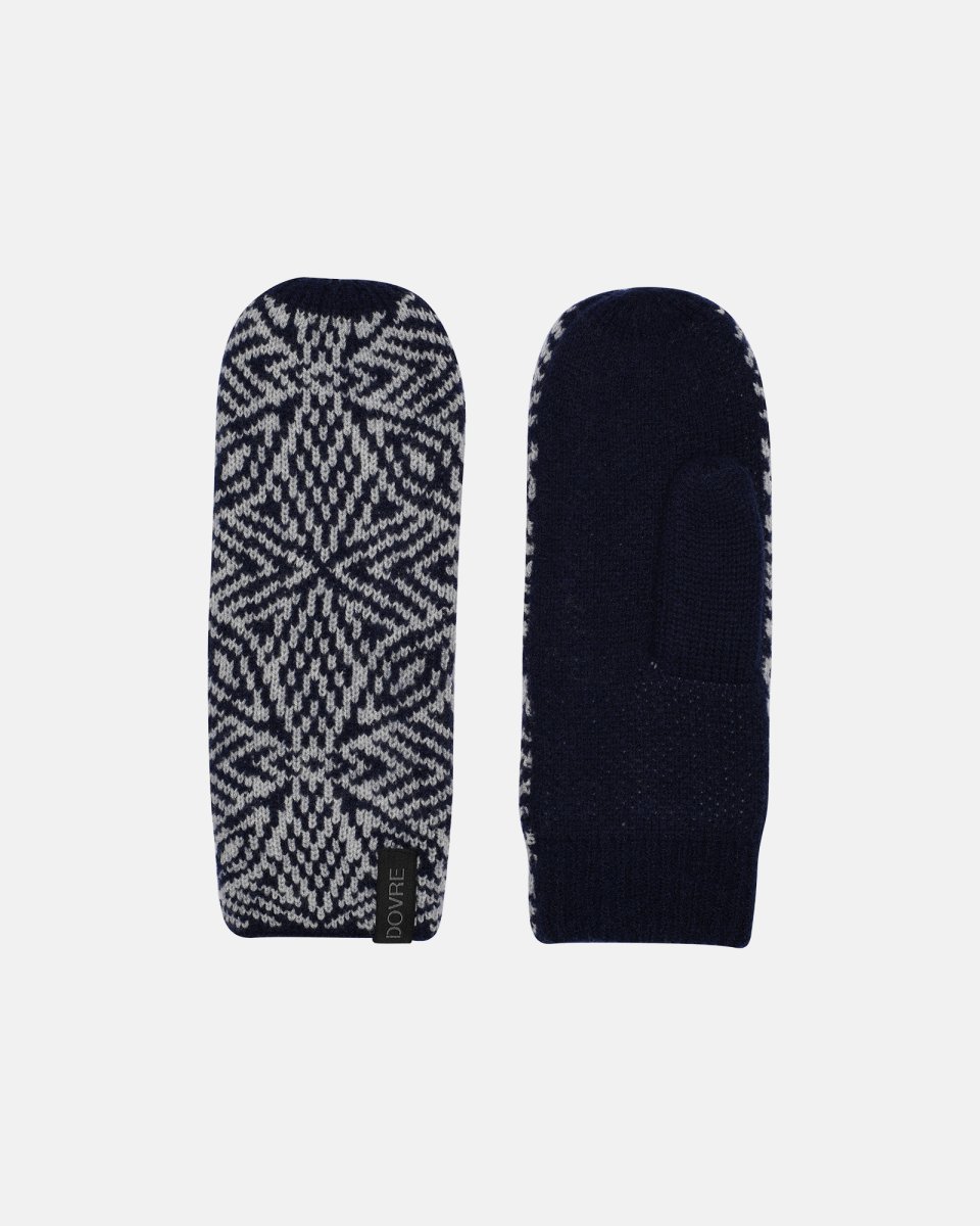 Dovre Women Vanter med mønster | Merino uld | Navy - ASS
