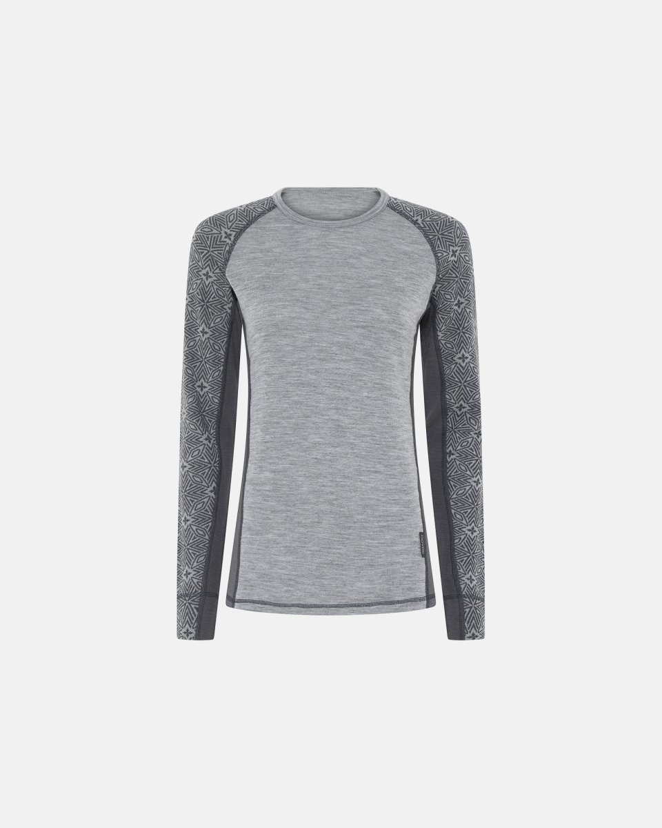 Dovre Women Langærmet t-shirt | 100% merino uld | Grå - L