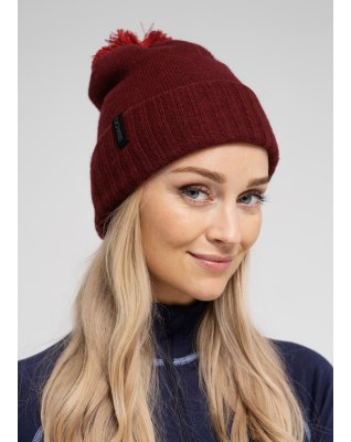 Hue, 100% merino uld, Rød