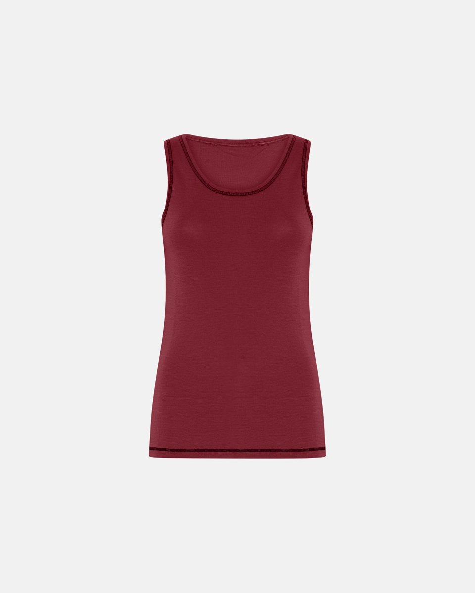 Dovre Women Tanktop | 100% merino uld | Rød - M