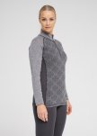 Langærmet t-shirt "half zip" | 100% merino uld | Grå -Dovre Women