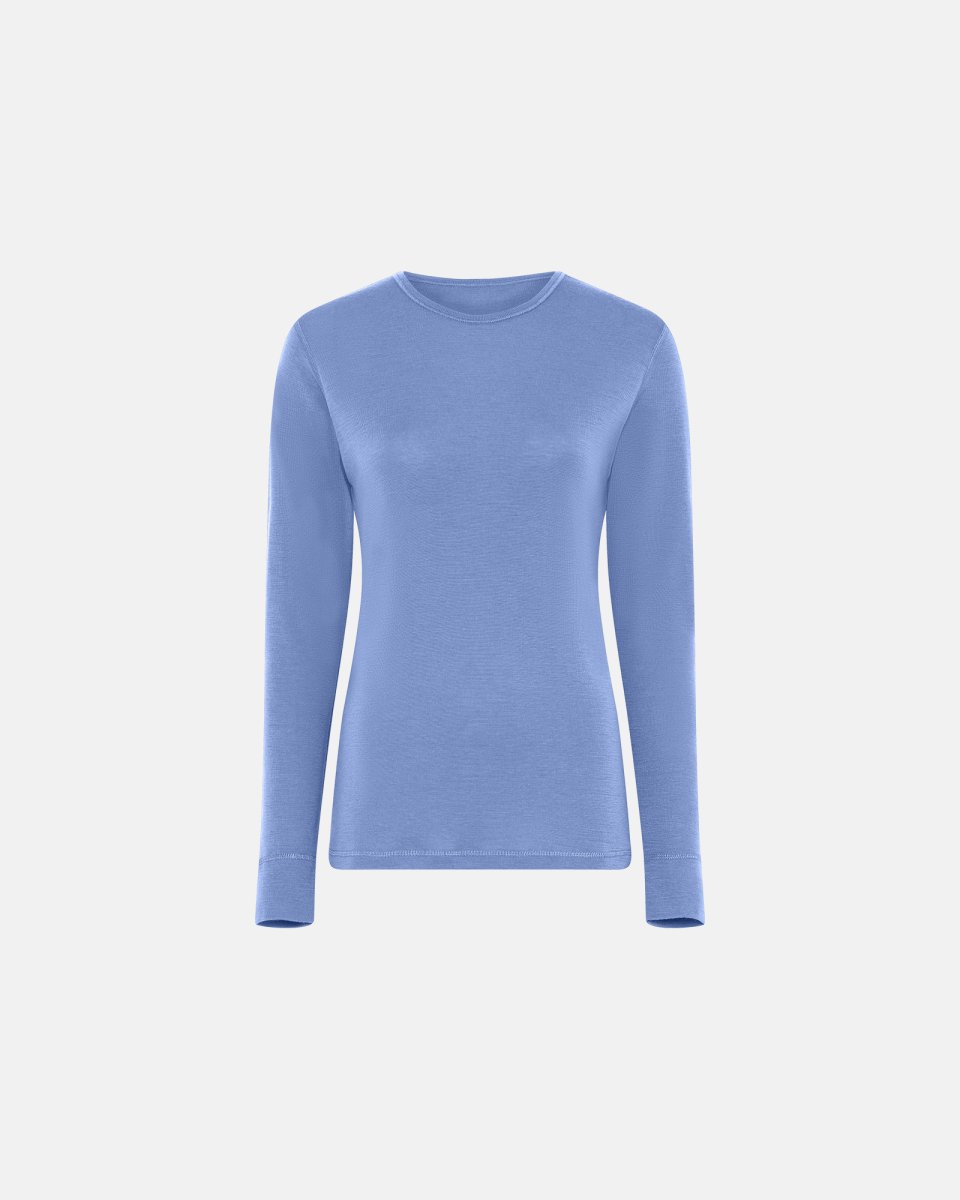 Dovre Women Langærmet t-shirt | 100% merino uld | Blå - L