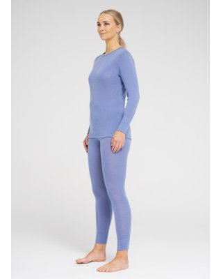 Langærmet t-shirt, 100% merino uld, Blå
