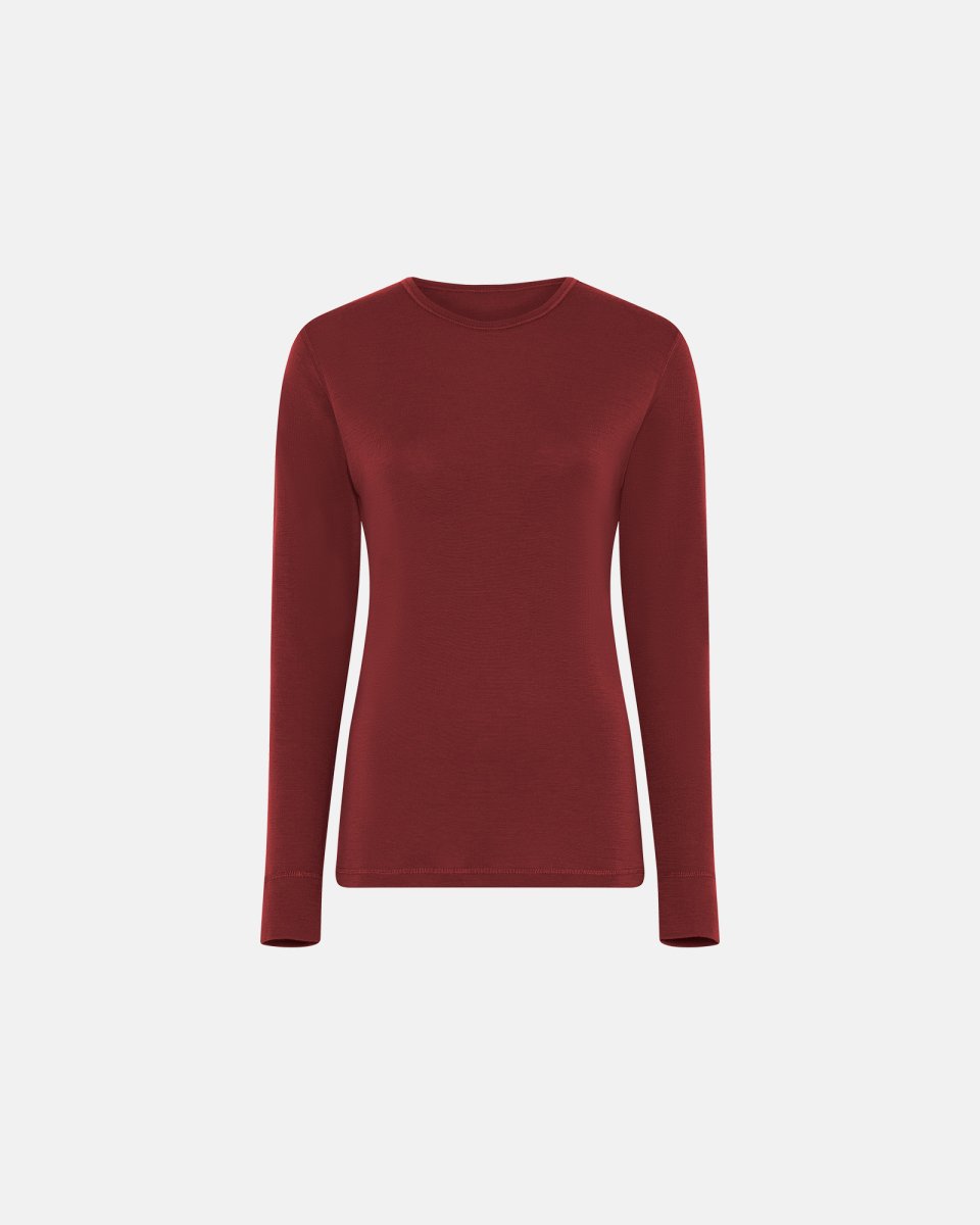 Dovre Women Langærmet t-shirt | 100% merino uld | Rød - M