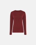 Langærmet t-shirt, 100% merino uld, Rød
