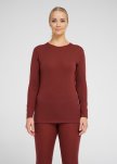 Langærmet t-shirt, 100% merino uld, Rød