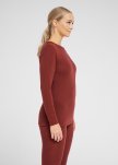 Langærmet t-shirt, 100% merino uld, Rød