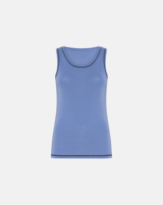 Tanktop, 100% merino uld, Blå