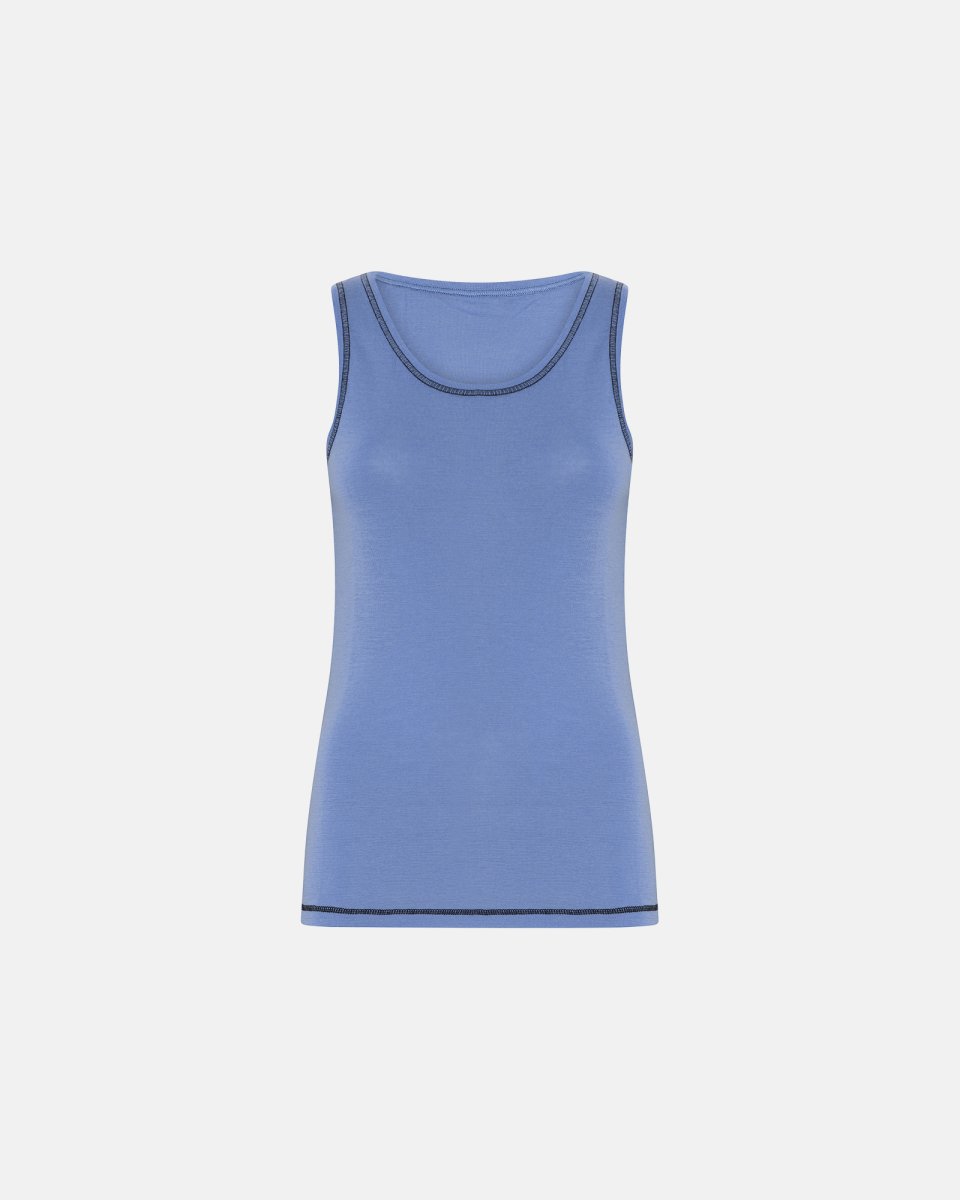 Dovre Women Tanktop | 100% merino uld | Blå - S