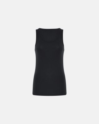Tanktop, 100% merino uld, Sort