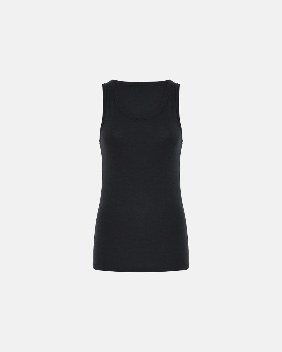 Dovre Women Tanktop | 100% merino uld | Sort - S