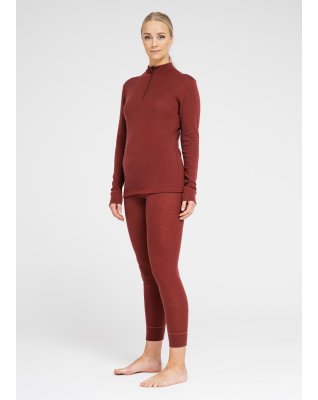 Leggings, 100% merino uld, Rød