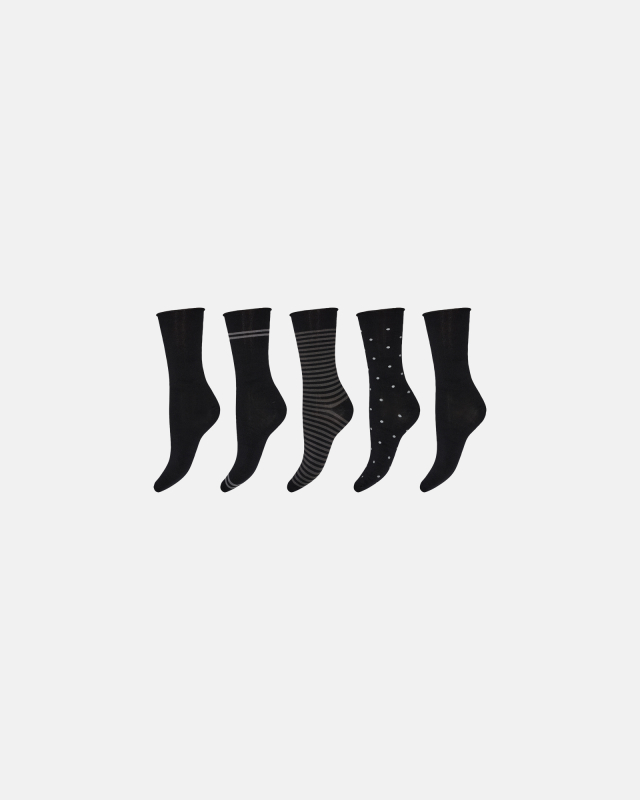 Ankelstrømper 5-pak | Bambusviskose | Sort