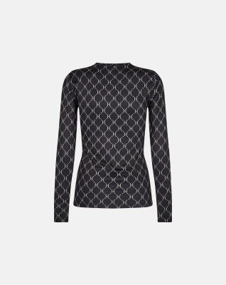 Bluse "Logo", Polyester, Sort