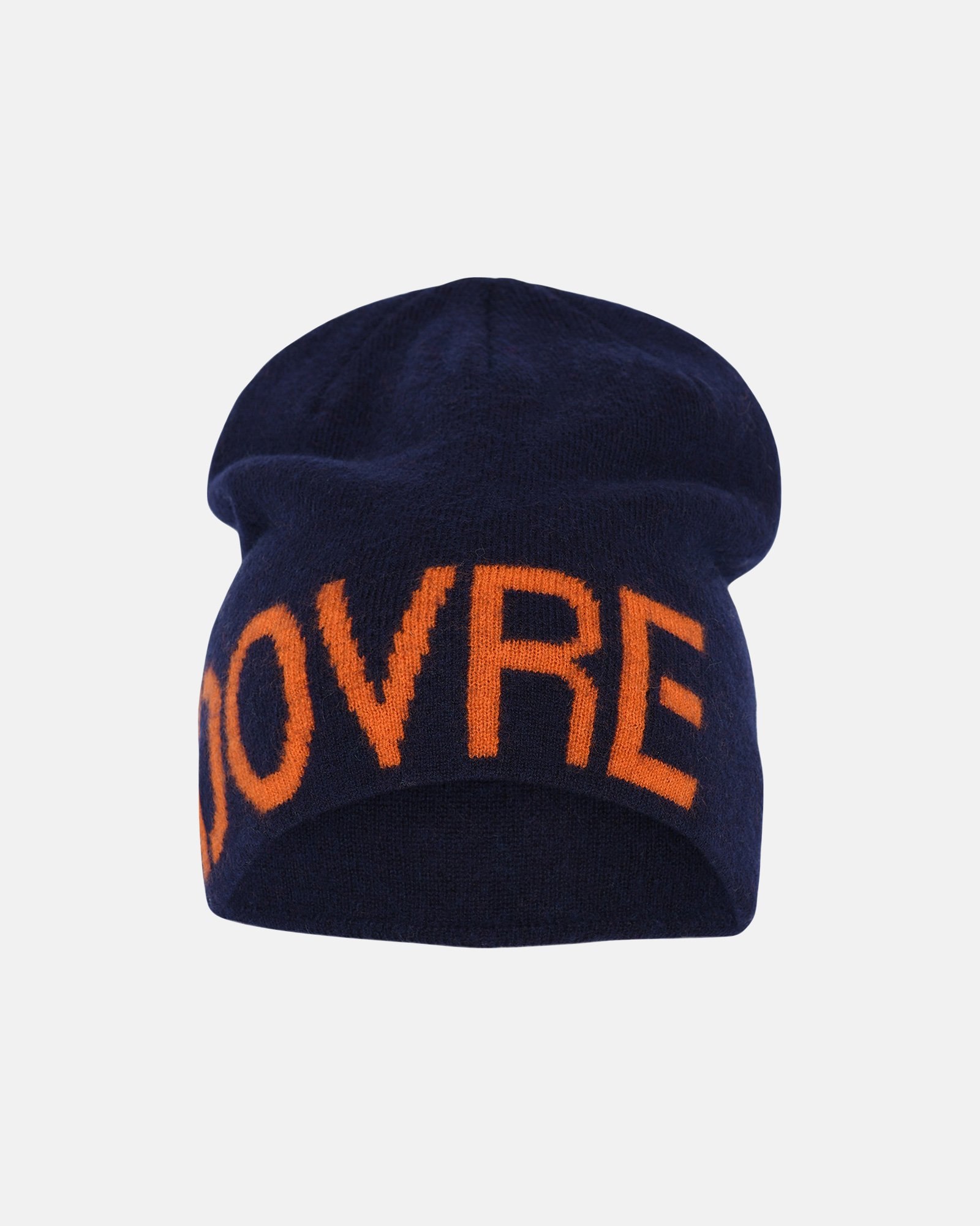 Beanie | 100% uld | Navy/orange -Dovre Beanie | 100% uld | Navy/orange -Dovre
