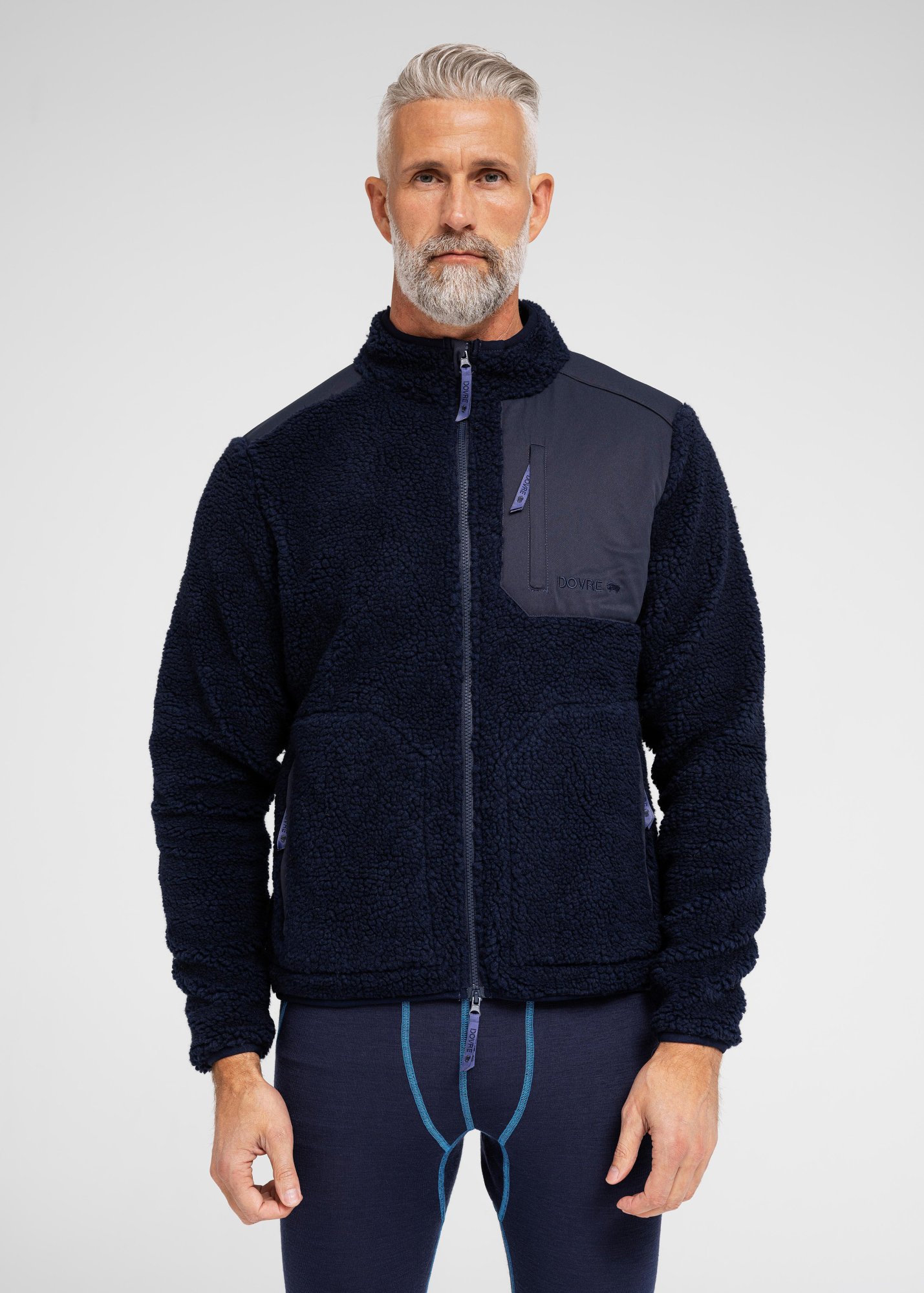 Teddy fleece jakke | Polyester | Navy -Dovre Teddy fleece jakke | Polyester | Navy -Dovre