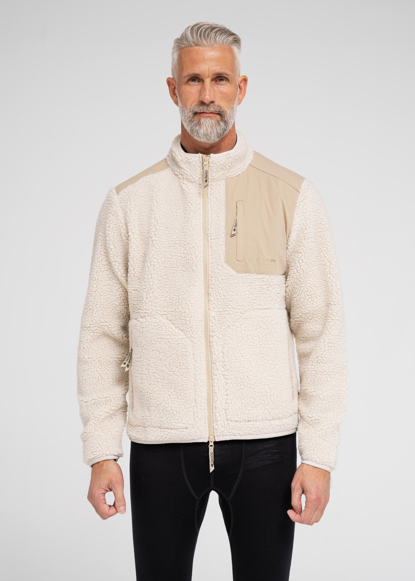 Teddy fleece jakke | Polyester | Beige -Dovre Teddy fleece jakke | Polyester | Beige -Dovre