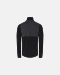 Langærmet t-shirt "half zip", 100% merino uld, Sort/grå