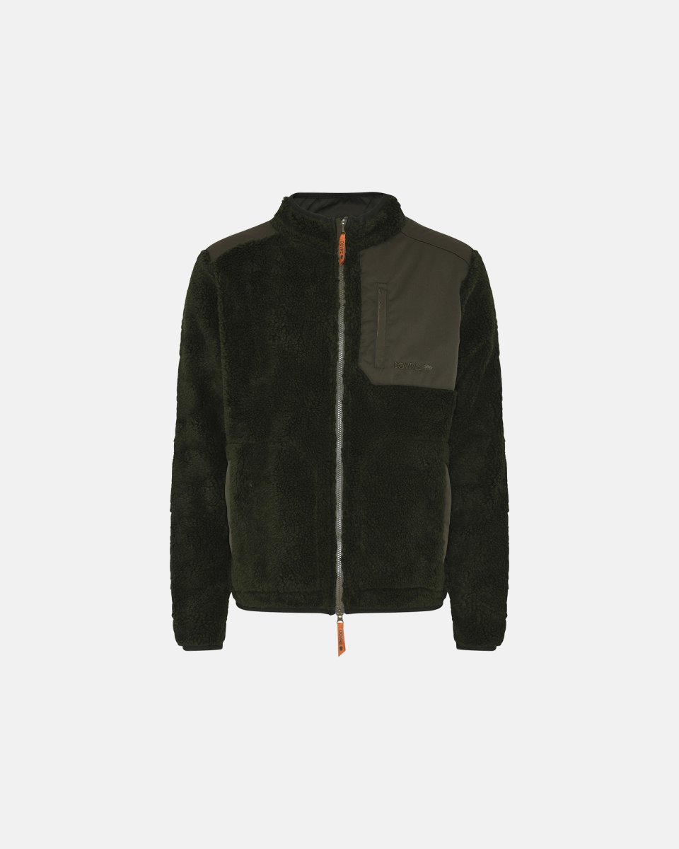 Dovre Teddy fleece jakke | Polyester | Grøn - M