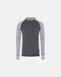 Langærmet t-shirt med hætte | 100% merino uld | Grå -Dovre