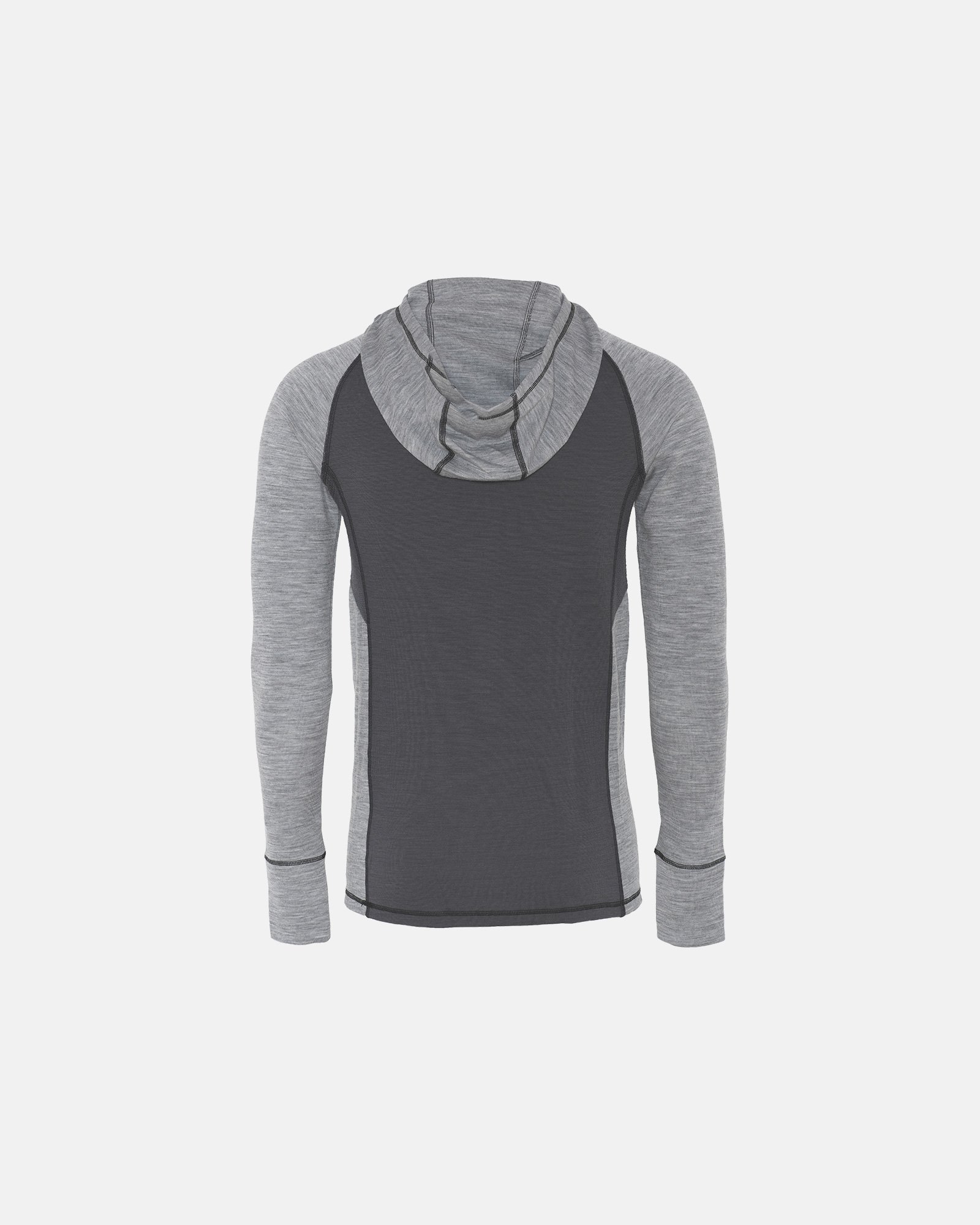 Langærmet t-shirt med hætte | 100% merino uld | Grå -Dovre Langærmet t-shirt med hætte | 100% merino uld | Grå -Dovre