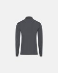 Langærmet t-shirt "half zip" | 100% merino uld | Grå -Dovre
