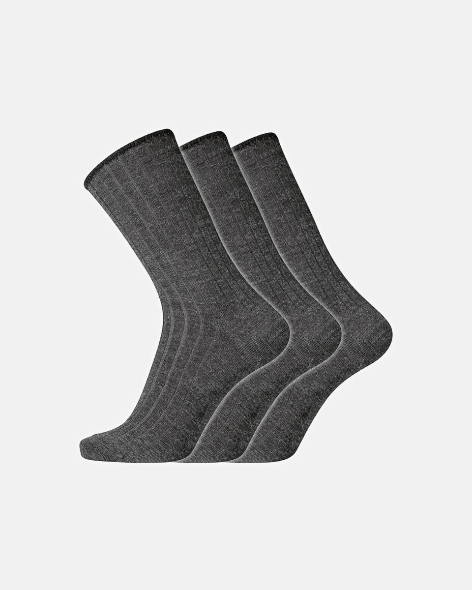 Dovre Strømper "no elastic" 3-pak | Uld | Mørk grå - 45-48
