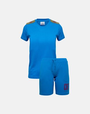 Pyjamas m. shorts "Kids", 100% bomuld, Blå