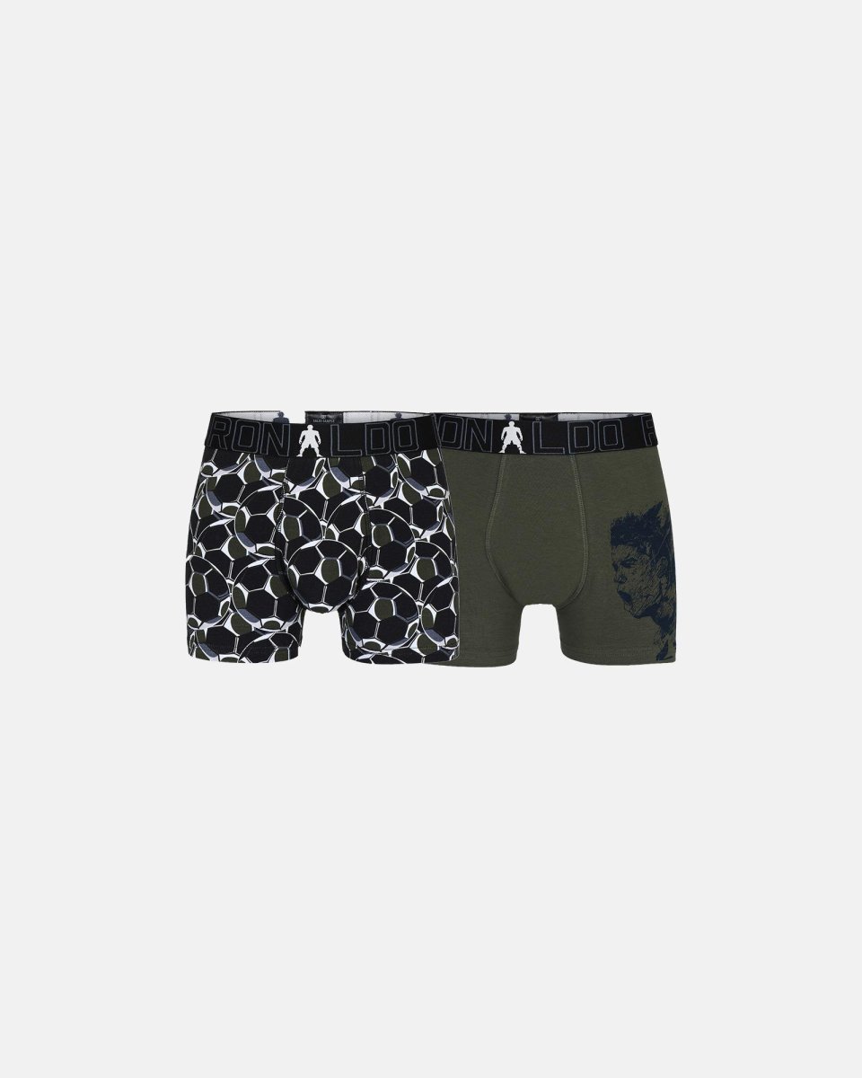 CR7 Trunks "kids" 2-pak | Bomuld | Sort/grøn - 4/6