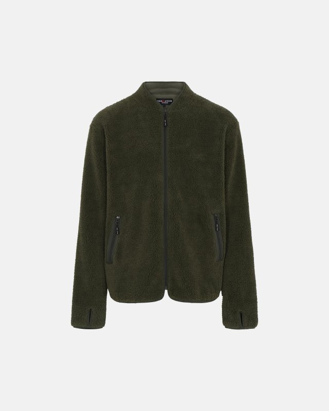 Teddy fleece jakke | 100% polyester | Grøn